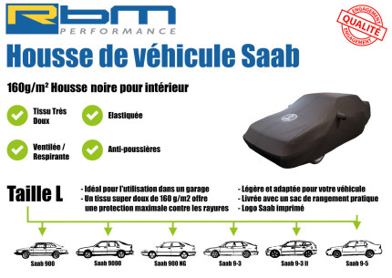 RBM dealer car cover with SAAB Logo black Accessories