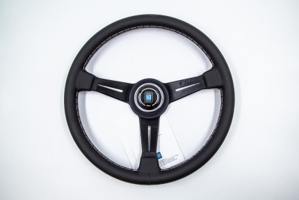 Nardi leather Steering wheel with black spokes for SAAB 900 classic Back order parts available from us