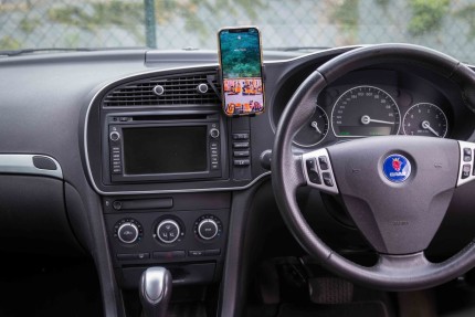 Phone holder for Saab 9-3 NG 2003-2012 (Right hand drive) Accessories