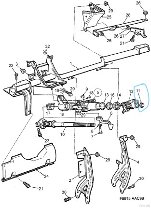 steering column lock ring for SAAB 900 NG, 9.3 and 9.5 Steering parts