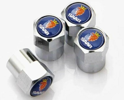 Tires valves caps set in aluminium saab New PRODUCTS