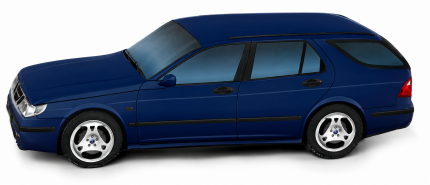 Decorative cushion in the form of a Saab 9.5 Estate Aero blue New PRODUCTS