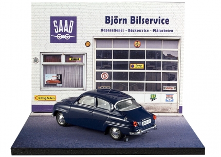 Diorama Saab miniature display stand, saab garage saab gifts: books, models...