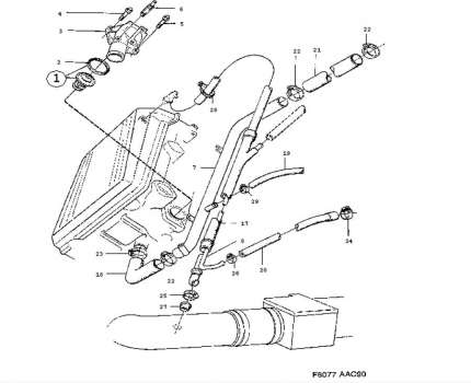 Heater Hose (head cylinder-heating pipe) saab 900 16 valves Water coolant system