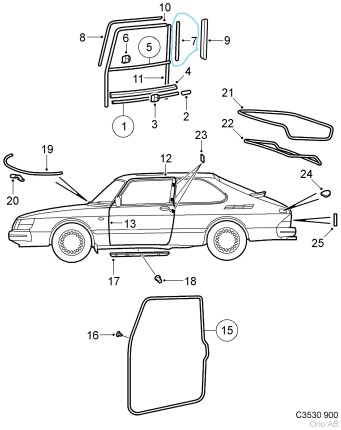 black door trim right saab 900 classic Others electrical parts