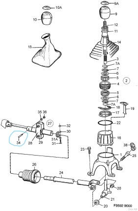 saab 900 and 9000 gear lever axle saab service kit