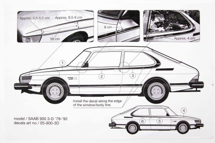 Saab 900 side stripes kit (color Silver) Accessories