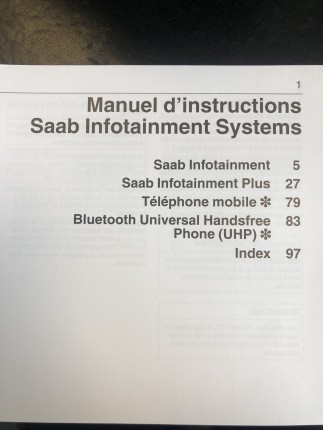 Saab 9.3 Infotainment Manual 2007 Accessories