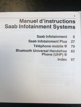 Saab 9.3 Infotainment Manual 2008 Accessories