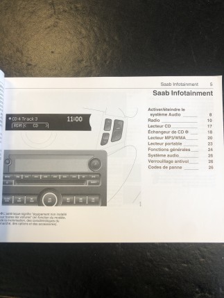 Saab 9.3 Infotainment Manual 2008 Accessories