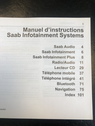 Saab 9.3 Infotainment Manual 2003 Accessories