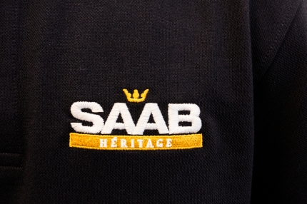 Short sleeved Saab Heritage polo in Midnight Blue Size L saab gifts: books, models...