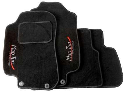 Complete set of black textile interior mats by MapTun for saab 9.3 and 900 NG Interior Mats set