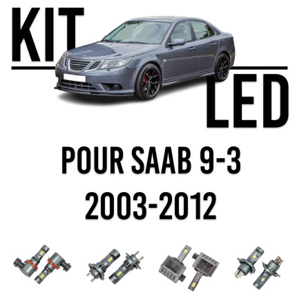 LED bulbs kit for headlights for Saab 9-3 NG from 2003-2012 Spare bulbs kit