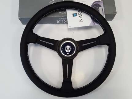 Nardi leather Steering wheel with black spokes for SAAB 900 classic Accessories
