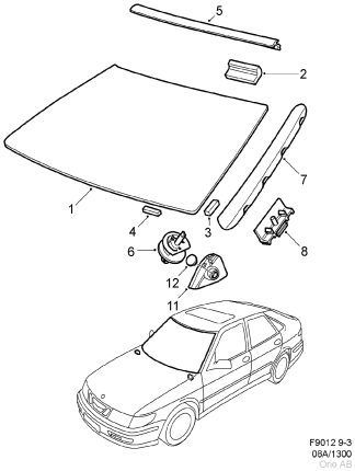 windscreen seal for saab 900 NG and 9.3 convertible Windscreen and windows