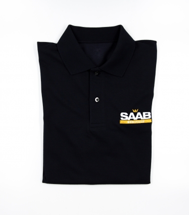 Short sleeved Saab Heritage polo in Midnight Blue Size L saab gifts: books, models...