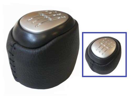 Leather gear knob with 6 speed emblem for saab 9.3 2003 2012