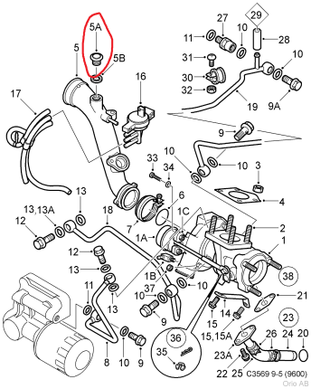intake manifold pipe connector saab 9.5 Turbochargers and related