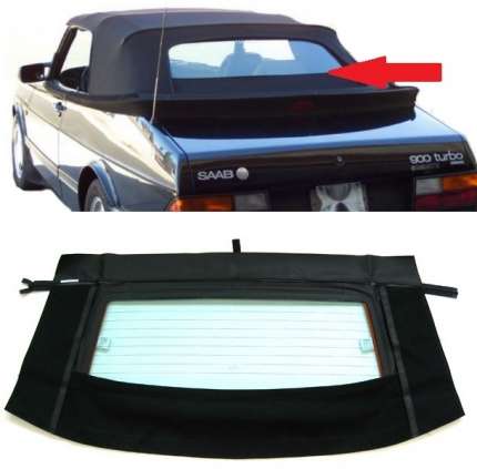 Rear window for SAAB 900 Classic convertible (BLACK) New PRODUCTS