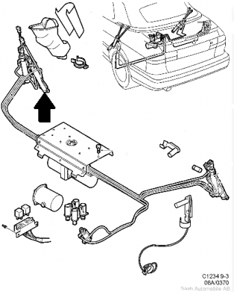 Hydraulic roof/hood ram,top for Saab 9.3 Convertible 1998-2003 (LEFT INNER SIDE) Others parts: wiper blade, anten mast...