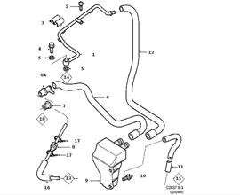 Hose, Crankcase breather N°2  saab 9.3 Engine