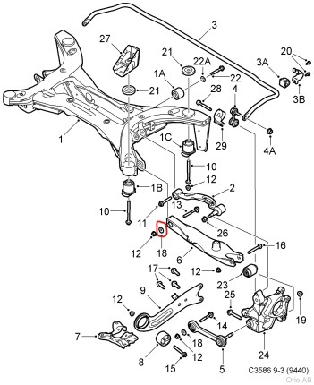 adjusting washer for saab 9.3 NG 2003-2011 Suspension