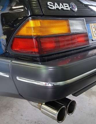 Rear Stainless Exhaust pipe with TWIN ROUND TAILPIPE for saab 900 turbo New PRODUCTS